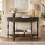 Console 45 po avec tiroirs cannelés et demi-lune, table d'entrée courbée avec pieds romains sculptés-768403907