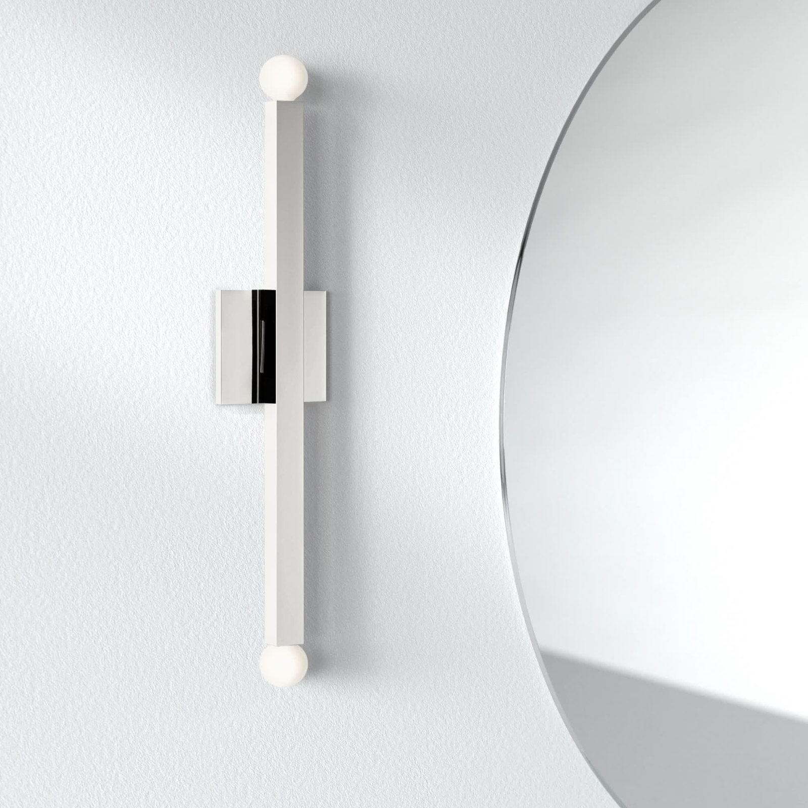 Peary 2-Light Dimmable Wallchiere, Polished Nickel