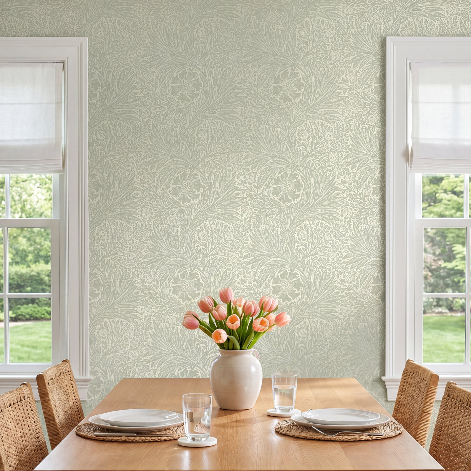 Floral Wallpaper, Sage