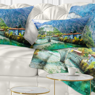 Landscape Valle D'Aosta Castles Italy Lumbar Pillow