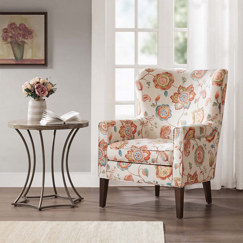 Chaise rembourrée en polyester avec 4 pieds