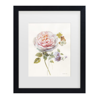 Bolog Danhui Nai Textile Floral III White Matted Framed Art