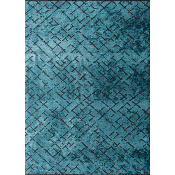 Woven Concepts Rapture Teal Abstract Luxury Area Rug | Wayfair