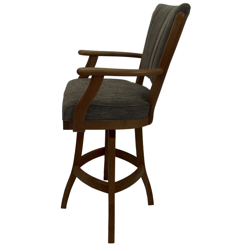 Irminger Classic Swivel Wood Extra Tall Stool, Sanora Brown/Dark Brown Frame, Extra Tall (34" Seat Height)