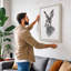 Hare Head Study Japandi - Wrapped Canvas-134362450-134362452