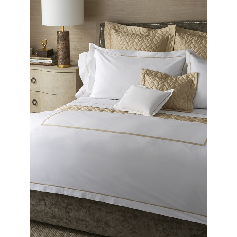 Gatsby Pillow Sham, White/Champagne, Boudoir