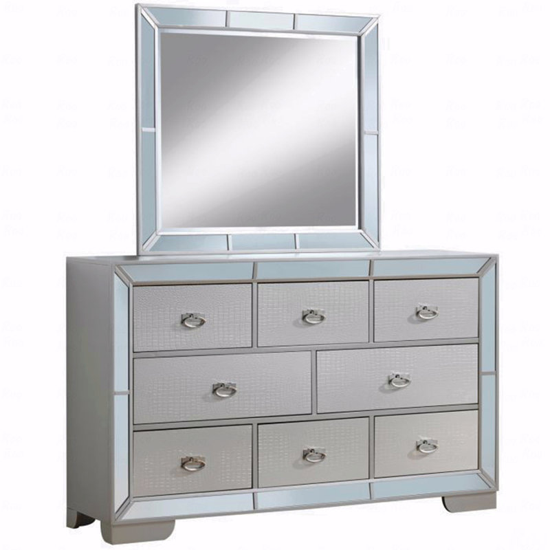 Commode de rangement élégante à champagne argenté