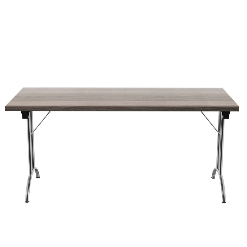 Buariki Rectangle Modular Training Table, Silver, 72.5cm H x 160cm W x 70cm D, Grey Oak
