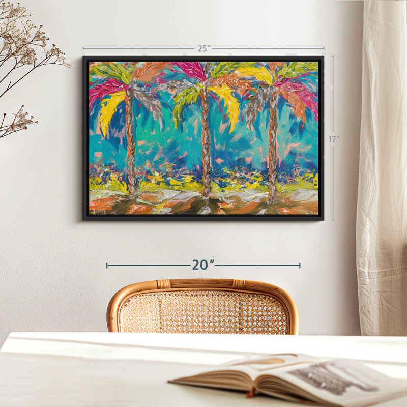 " Summer Tropical Palms ", 17" H x 25" W