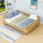 Wooden Platform Bed with Low Design and Slats-474777692-474777682