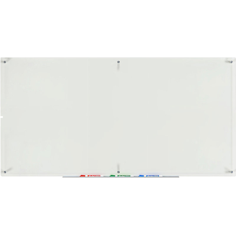 Transparent Tempered Glass Dry-Erase Board with Aluminum Tray, 36" x 72"