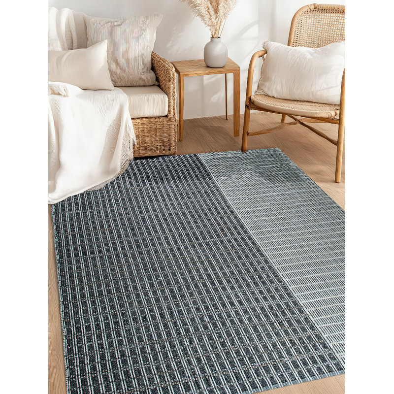 Tapis en coton, chanvre et viscose à motif géométrique contemporain tissé à plat Lila Talia Gold, Rectangle de 10 pi x 14 pi