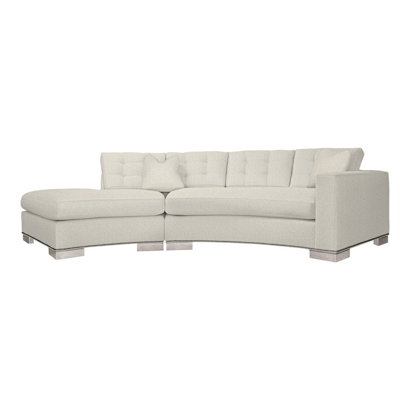 Canapé modulaire 2 pièces Michael Weiss, Chenille Nompton Snow Crypton®, Gris colombe