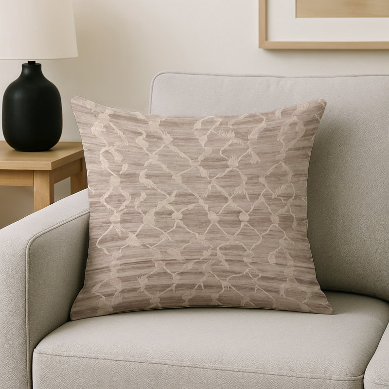 Coussin décoratif intérieur et extérieur Modern, Gris géométrique 10, Carré 20 po
