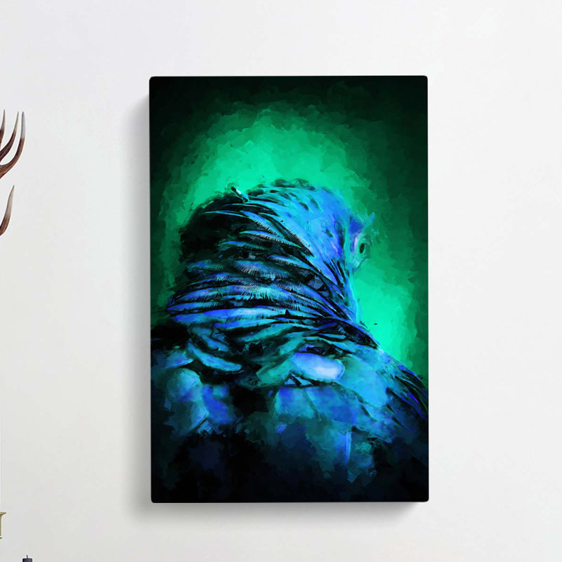 The Blue Parrot In Abstract - Wrapped Canvas, 60cm H x 40cm W x 3cm D