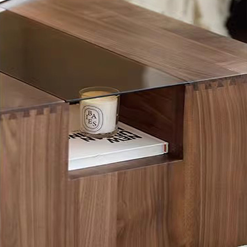 Table basse minimaliste moderne en bois massif, H 15,74 po x L 55,11 po x l 25,59 po