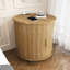Ensemble de 2 tables de bout cylindriques de style Mid-Century moderne avec station de charge intégrée et porte coulissante, table de chevet ronde à 2 niveaux avec ports USB, table de chevet Osk pour le salon, la chambre à coucher, le vestibule-1836867858