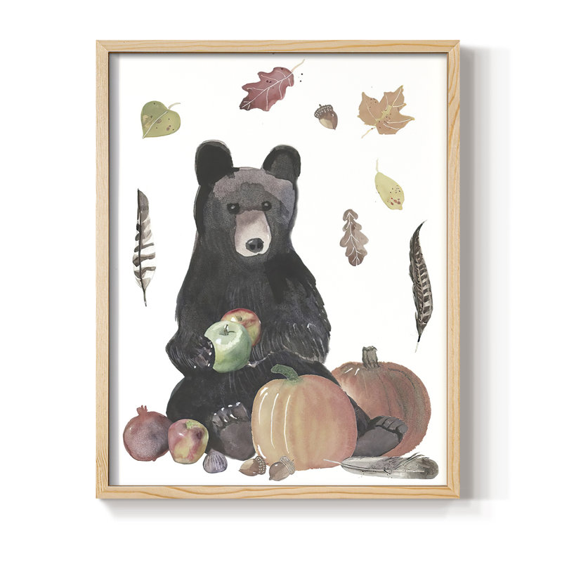 CuteAutumnForestI Framed Print - Solid Wood, Natural, 11" H x 9" W