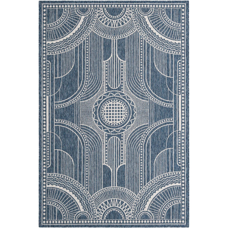 Tapis bleu Aucun, Rectangle 5 pi 3 po x 8 pi