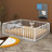 Diocles Metal Floor Bed Frame with Fence & Door-879564626-887592371