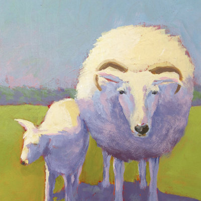 Sheep Pals II by Carol Young - Wrapped Canvas Painting