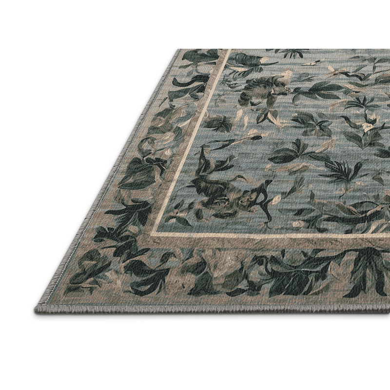 Machine Washable Brown Area Rug, Rectangle 6' x 9'