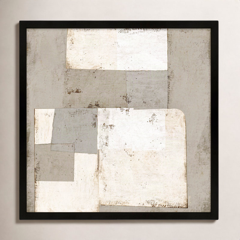 Patchwork Neutrals by Marco Marella for Studio M - Framed Wall Art, 30" H x 30" W, Paper, Black