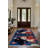 Isabel Collection Digital Print Cotton-Polyester Blue Floral Rug-333562896