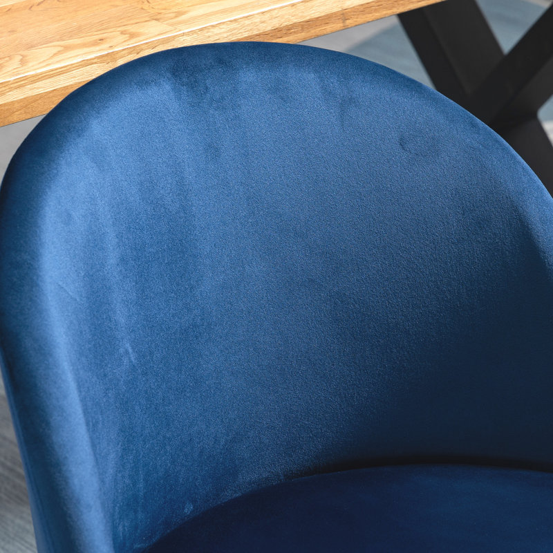 Chaise d'appoint rembourrée en velours noir Doop, Bleu très foncé