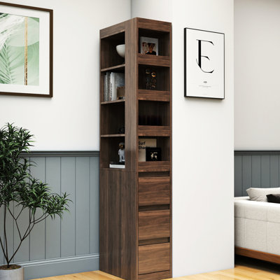71.5" High 19.87 In Depth 11.57 Width 3 Drawers 4 Shelves Storage Cabinet For Dining Room Modern H Side Small Wines Living