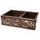 33" Hammered Copper Apron Front 60/40 Double Basin Kitchen Sink w/ Scroll Design