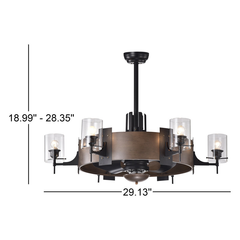 Ventilateur de plafond à 3 pales de 35 po avec télécommande et ensemble d'éclairage inclus Christa