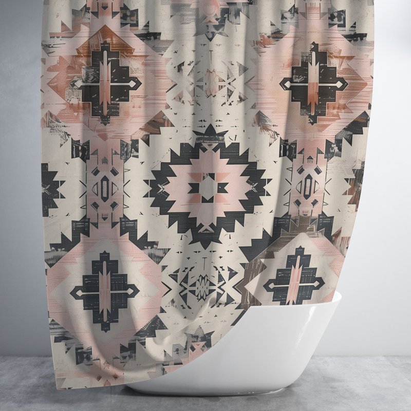 Rideau de douche Thoralf Ikat, H 74 po x l 71 po