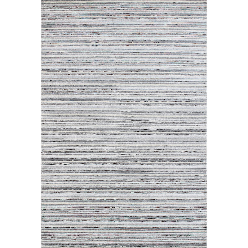 Striped Area Rug in Ivory, Rectangle 10' x 14'