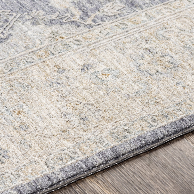 Tapis gris Slidell, Rectangle 2 pi 7 po x 4 pi