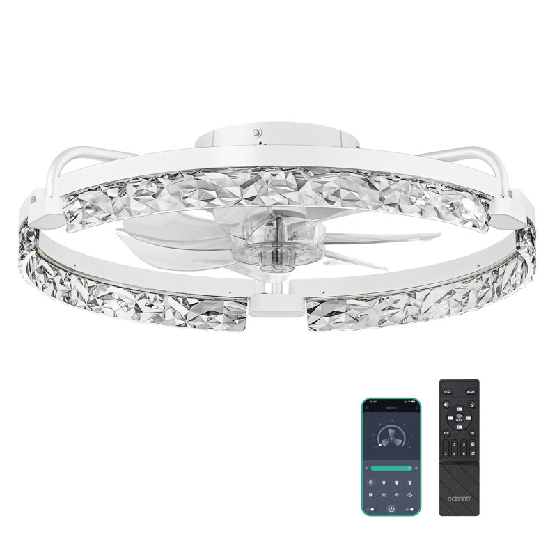 Ventilateur de plafond encastré sans lame 20 "avec lumière et télécommande