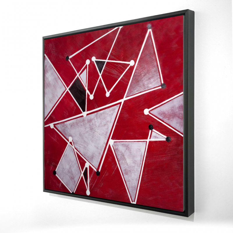 " White Triangles On Red Background "