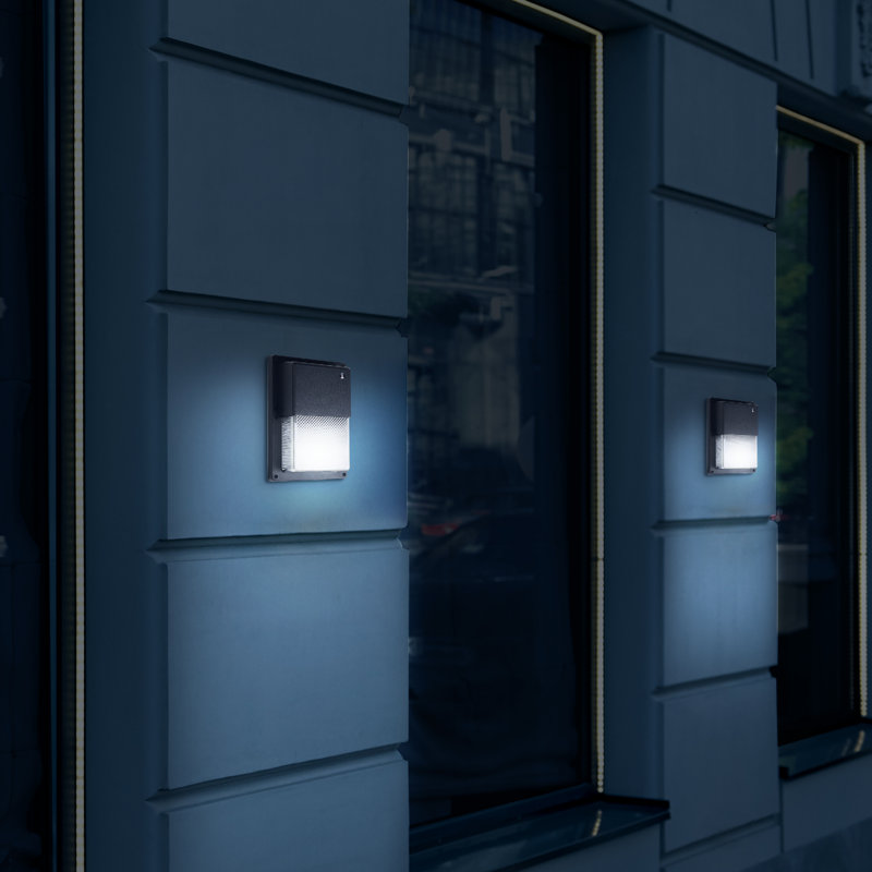 Black Energy Star LED Wall Pack Light with Dusk-to-Dawn Sensor