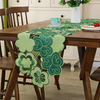 Chemin de table Irish Green Shamrock Clover