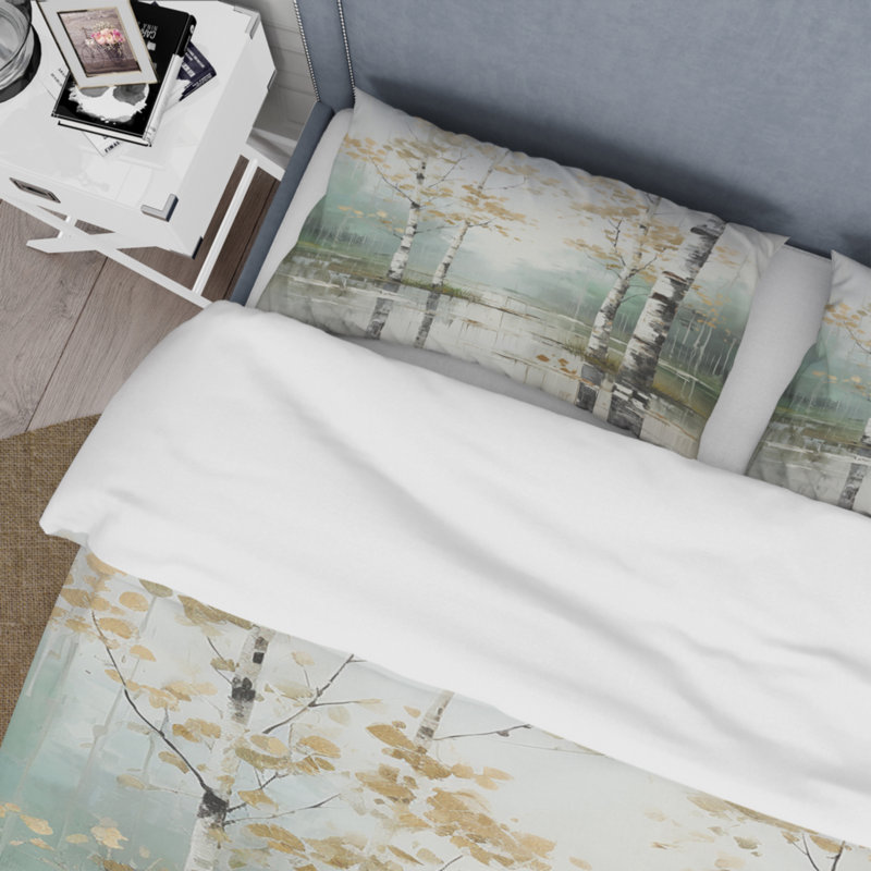 Ensemble de housse de couette Birch Woods Ethereal Elegance IV Bedding, Housse de couette pour très grand lit et 2 très