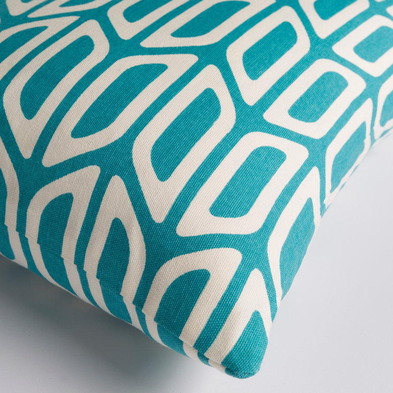 Trudy Geometric Cotton Reversible Pillow Cover, Navy/ White, Polyester/Polyfill