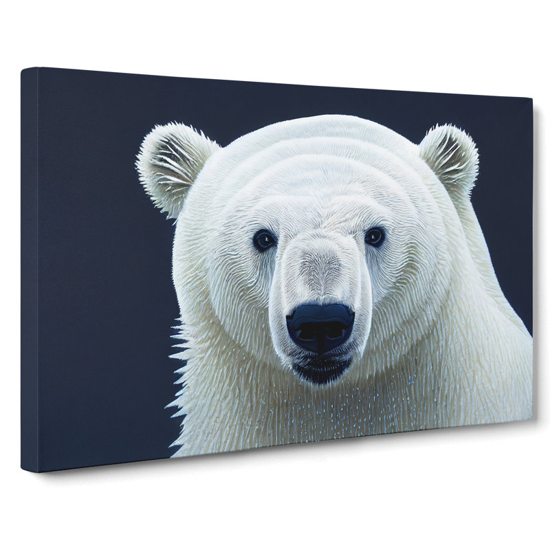 Engaging Polar Bear - Wrapped Canvas, 50cm H x 76cm W x 3cm D