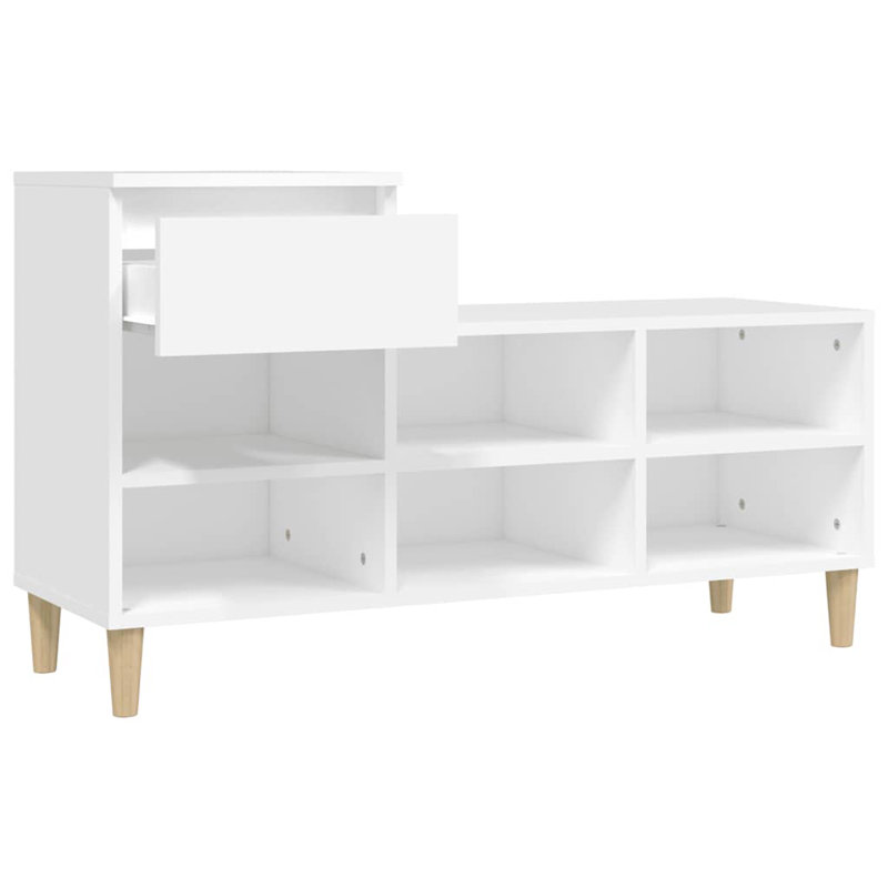 6 Pair Shoe Storage Cabinet, White