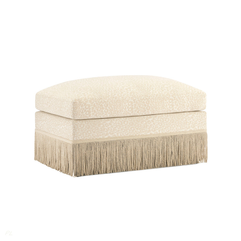 Repose-pieds en chenille léopard, Beige/Brown