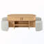 Table basse ovale avec 4 tabourets