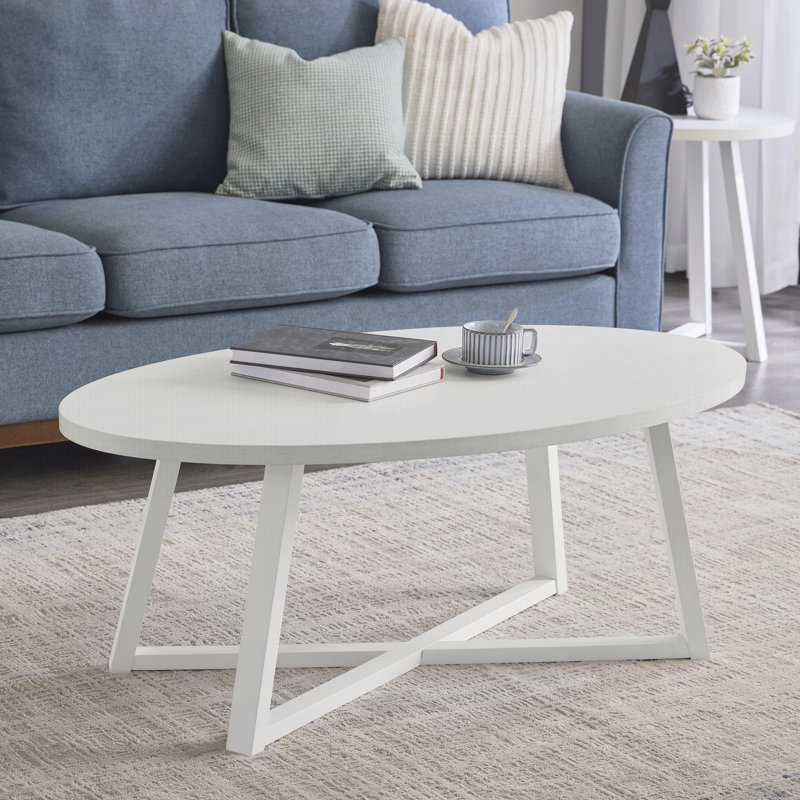 Table basse Modern Harmony, H 18 po x l 46 po x P 26 po, Blanc