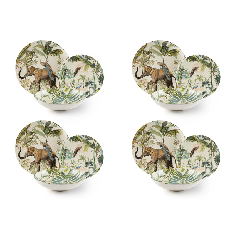 Kabir 12 Piece Ceramic Dinnerware Set - Service for 4