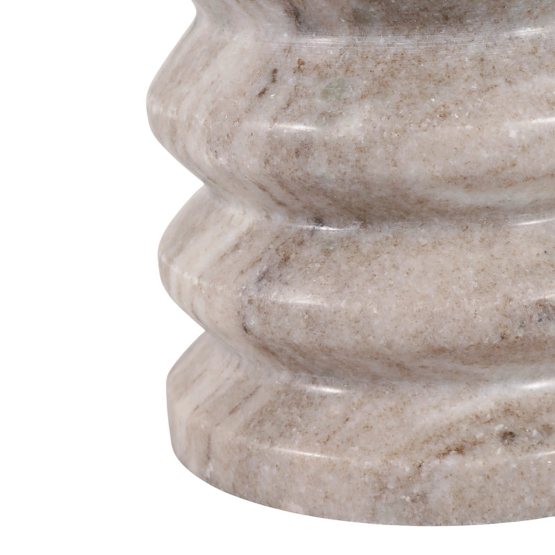 Lampe de table sculptée avec base cannelée pour salon et bureau - Petite lampe d'appoint moderne pour chambre à coucher - 61 cm, ivoire et beige