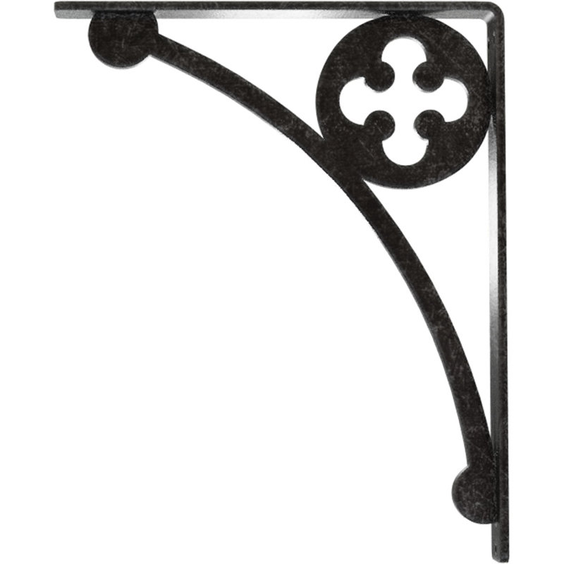 Support en fer forgé Crawley, Argent antique, H 12 po x l 1,5 po x P 10 po