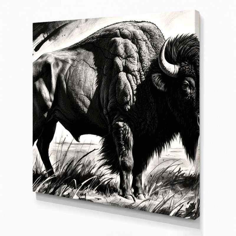 Faune, bison américain, art mural sur toile, H 8 po x l 8 po